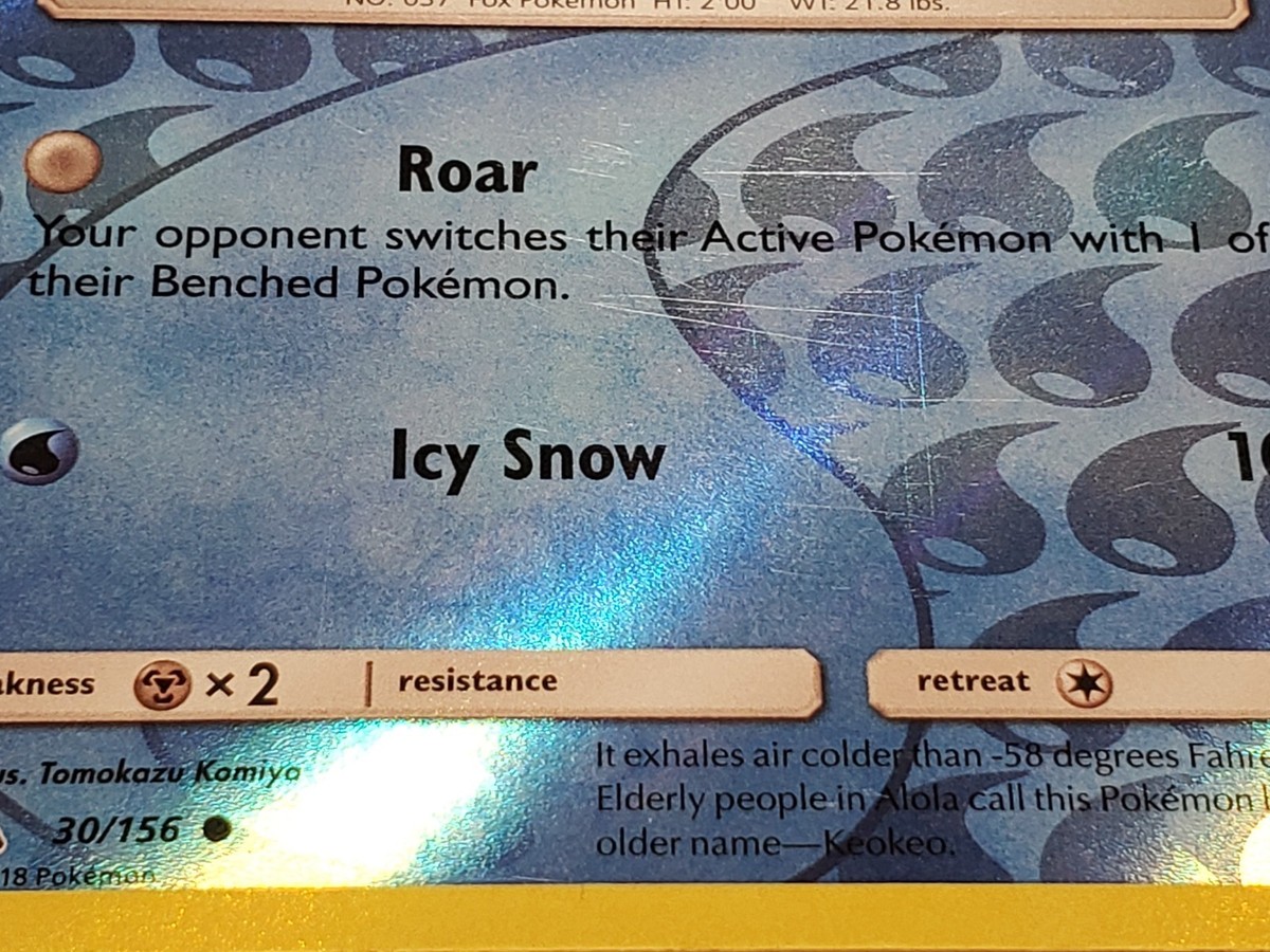 REVERSE HOLO Alolan Vulpix 30/156 NM Ultra Prism Pokemon Card