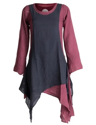 Vishes Lagenlook Kleid Tunika aus Baumwolle mit zwei Lagen - Bild 1 von 2