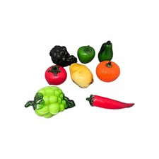 Lot Of 8 Vintage Hand-Blown Glass Vegetables  Fruits Murano Style Art Deco 1