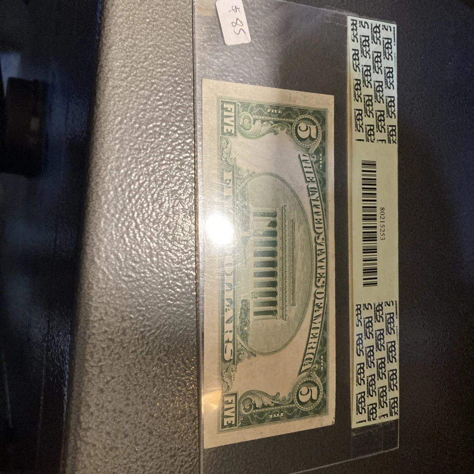 1934 $5 Federal Reserve Note  Mule Atlanta Fr. 1956-F PCGS 58 - Image 2 of 2