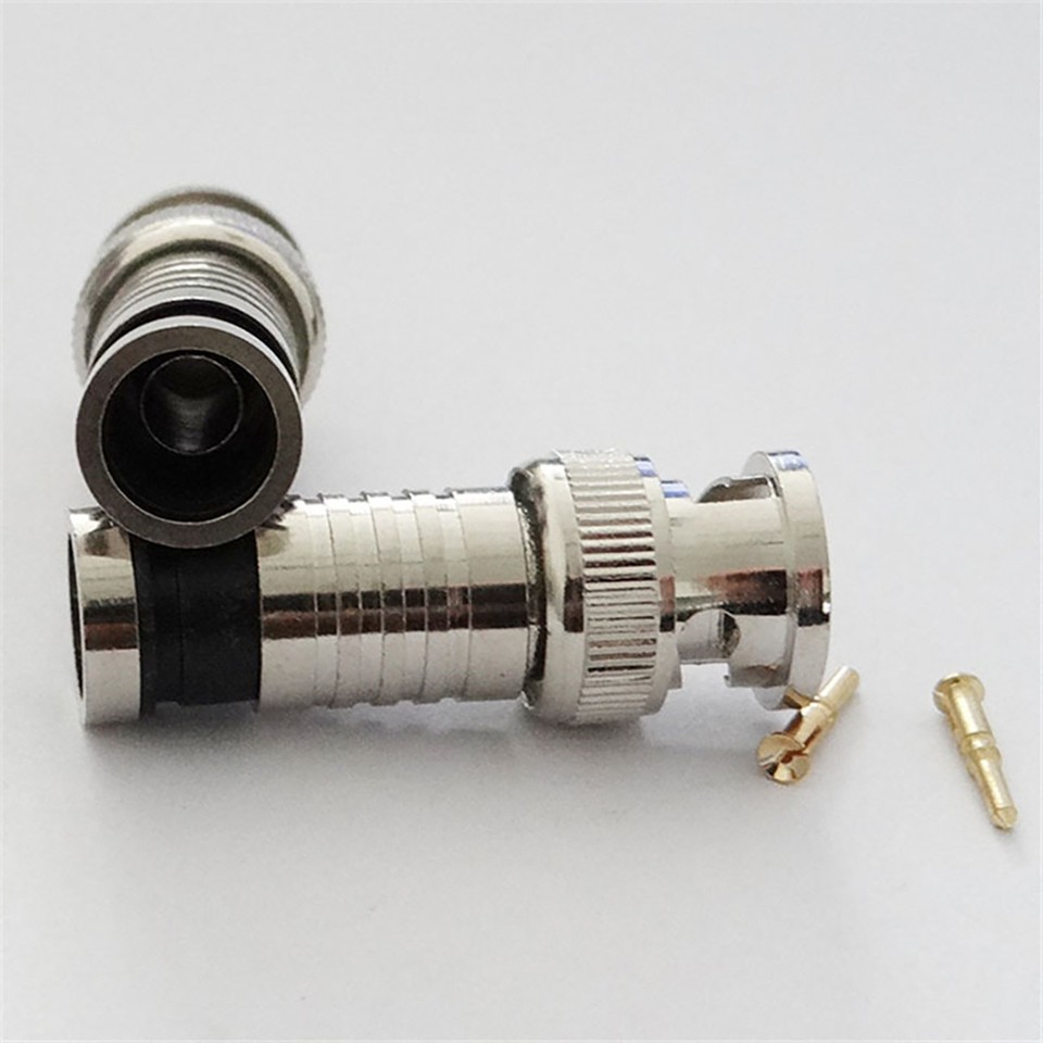 10Pack Premium Adapter BNC Compression Connector for CCTV Camera RG6 ...