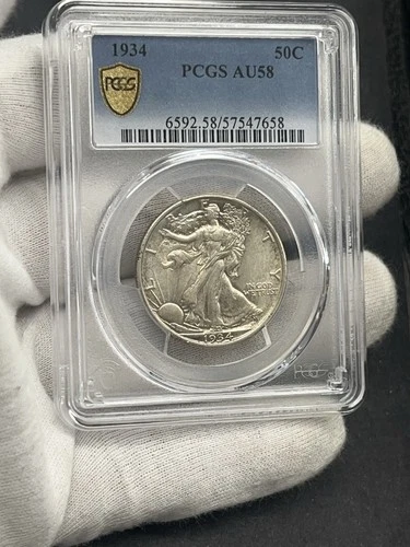 1934 Walking Liberty Silver Half Dollar PCGS Graded AU58