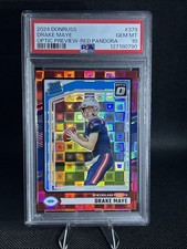 2024 Panini Donruss Rated Rookie Drake Maye Optic Preview Red Pandora Prizm (RC)