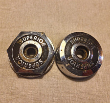 Vintage Superior Wheel Center Caps Pair 1 Hex 1 Round Custom Mag Hub Covers