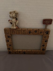 Cats Rule No Dogs Allowed Resin Picture Frame