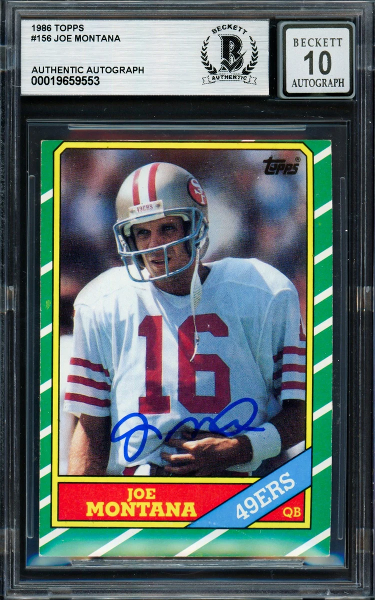 Topps Joe Montana Autographed Football Sports Trading Cards