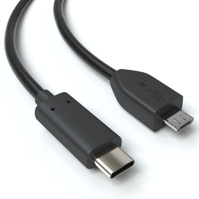 USB-C 2.0 Adapterkabel, Micro-B, schwarz, 1m