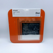 Specchio IKEA HYLKJE arancione 30x30 cm adesivo buccia e bastone parete pop art mod anni 80 NUOVO