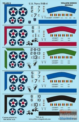 YWD72011 1:72 Yellow Wings Decals Boeing F4B-4 Bi-Plane Fighter Pt1 VF-2 VF-6
