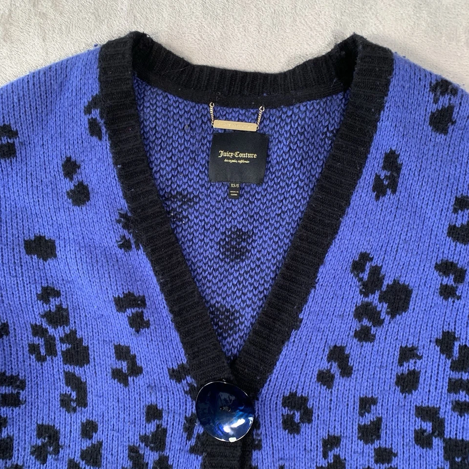 Женский кардиган Juicy Couture XS фиолетовый кашемировый шерстяной длинный увеличенный коренастый - Изображение 2 из 4