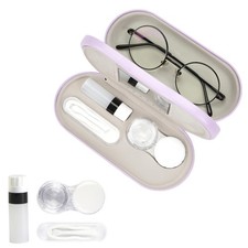 Eyeglass Case Double Sided Travel Size Cute Portable Contact Lens Box 2 in 1 ...