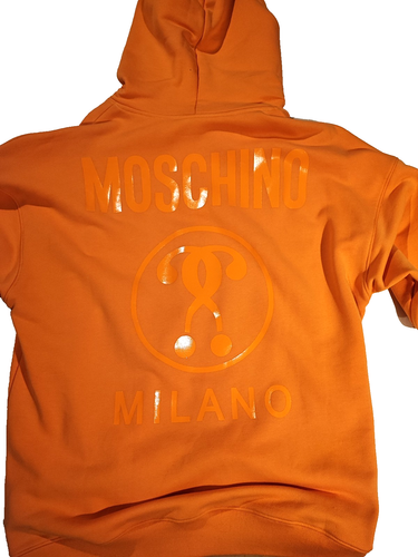 NWT MOSCHINO COUTURE MILANO ORANGE HOODED SWEATSHIRT SZ 50 IT (M5) - Picture 4 of 4