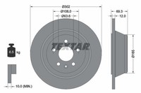 Textar Bremsscheiben Textar PRO Ø 302Mm Voll Beschichtet FüR Volvo 92168403