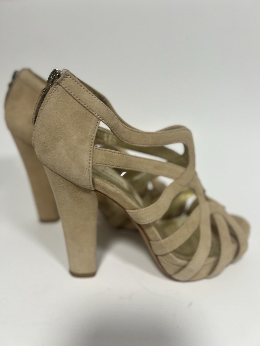 Eleine Turner Women's Sandals Platforms High Heel Suede Leather Straps Zipper View 3