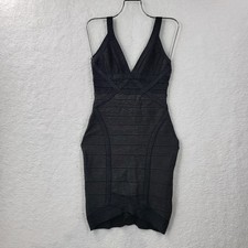 Factory Legerbabe Bandage Bodycon Dress Women’s Size P  Gray Black V-Neck 