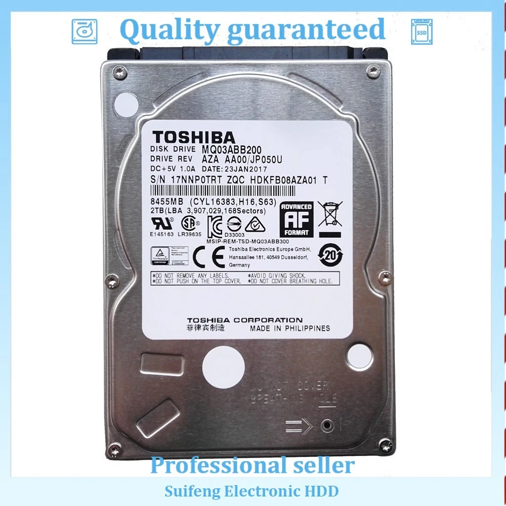 Toshiba Internal Hard Disk Drives 2.5 in Form Factor 2TB Storage