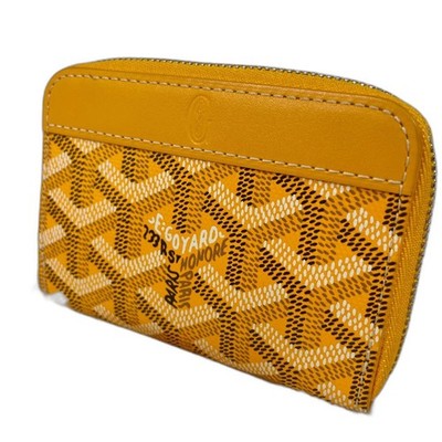 GOYARD Matignon Mini Coin Case - Yellow Chevron Canvas - Pre-Owned Excellent ...
