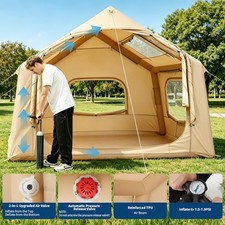 Inflatable Tents for 3-5 Person Camping Tent Blow Up Tent w/ Pump Stove Jack