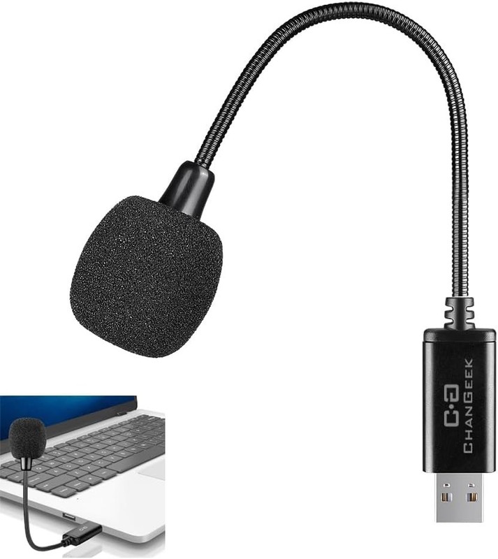 USB Microphone for Laptop, Desktop Computer with Gooseneck Built-in Sound Card