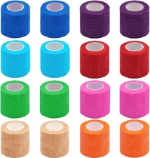 16 Pack Self Adhesive Bandage Wrap, 2" X 5 Yards Mixed Colors Elastic Cohesive B