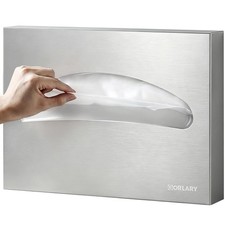 Gorlary Commercial Toilet Seat Cover Dispenser Wall Mount, Silver