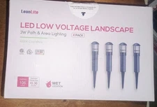 NEW OPEN BOX LeonLite 4 Pack 3W LED Path Light 12V Low Voltage 4000K Cool White