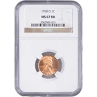 1950 D 1c Lincoln Wheat Cent ~ NGC MS 67 RB