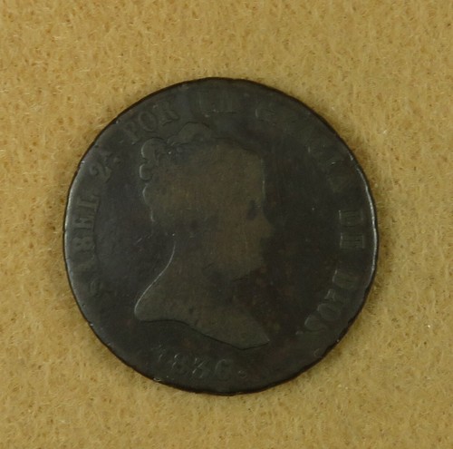 C1332 Spain, AE 8 Maravedi of Isabella II, 1836 - Picture 3 of 4