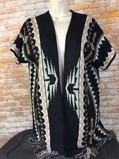 Oh Mg Women's Vintage American Made Open Tribal Cardigan Sweater Size Large O14