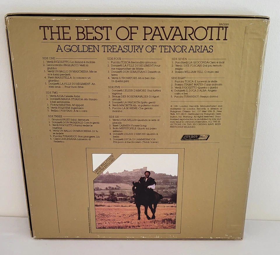 The Best of Pavarotti Vinyl LP Box Set LONDON PAV2009 33RPM Poster NM / EX - Image 2 of 4