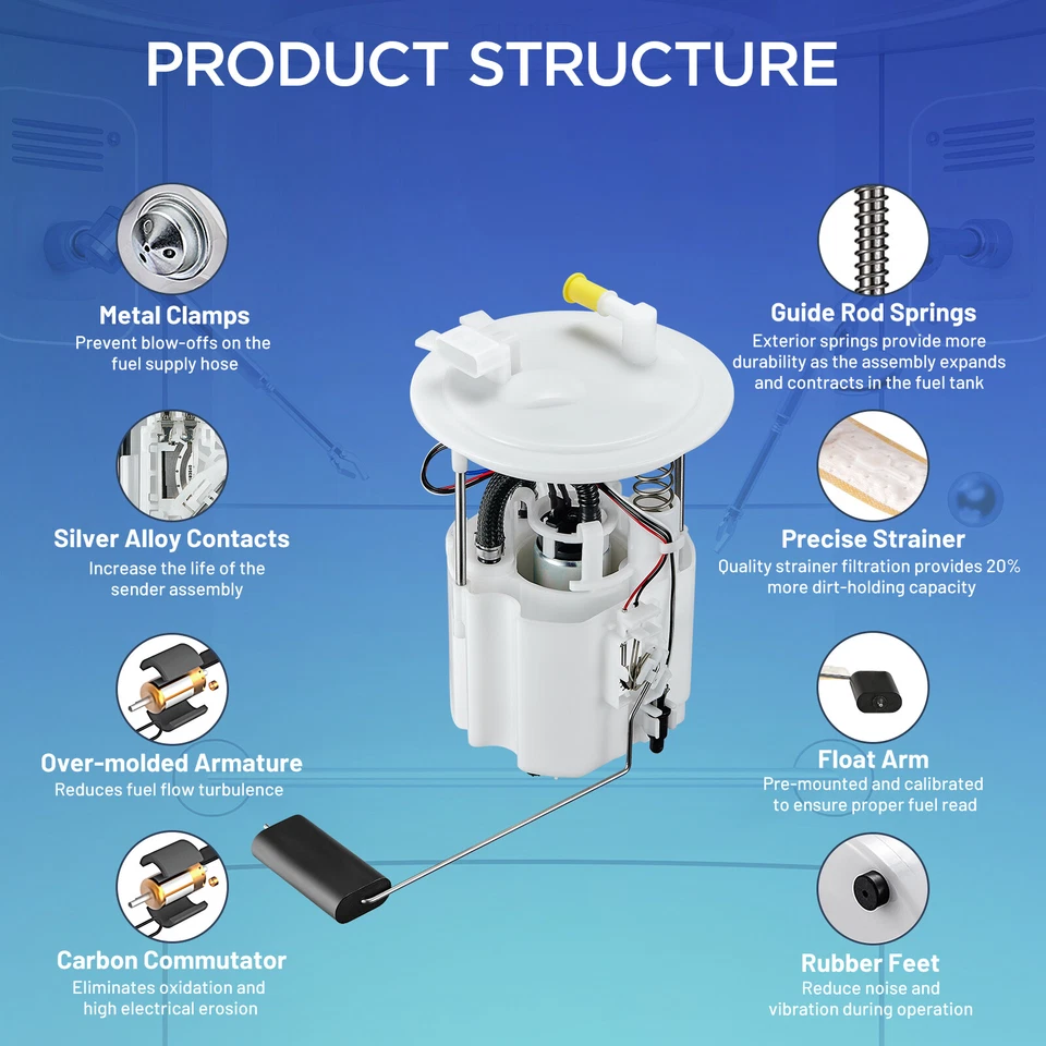 For 2007-2012 Nissan Sentra L4 2.0L 2.5L Fuel Pump Electric E8752M - Image 3 of 4