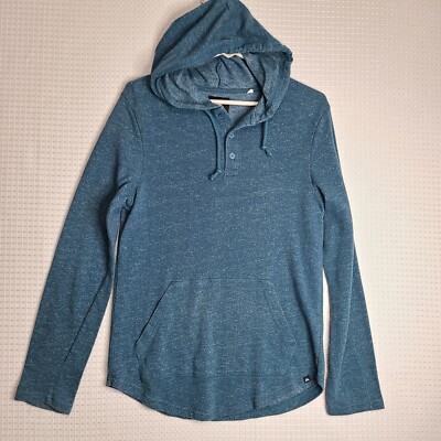 Quiksilver Womens Small S Blue Pocket Hoodie EUC Logo Lightweight