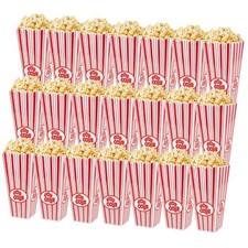 21 PCS Plastic Open-Top Popcorn Boxes 7.7"x4" Reusable Party Containers