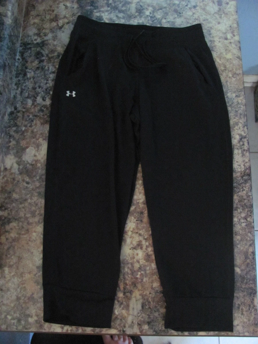 Under Armour Women's Small Loose Heat Gear Black Lounge Pants Joggers Yoga