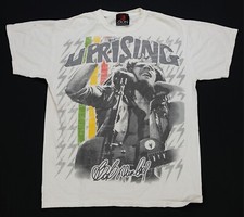 Rare Vintage ZION Bob Marley Uprising 2008 All Over Print T Shirt 2000s White