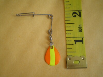 12 PCS. FISHING JIG SPINNER/LURE SPINNER W/COLORADO BLADE ORANGE/YELLOW #0
