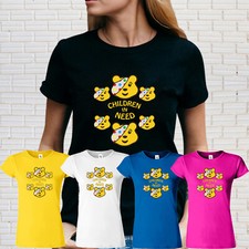 Spotty Day Ladies Tshirt Children In Need 2024 Womens Pudsey Bear T-Shirt Xmas
