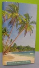 2024-2025 MONTHLY Folder Pocket Tropical Islands Photo PLANNER Contacts & NOTEs