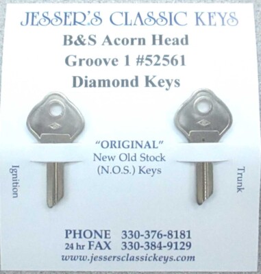 2 MODEL A Original B&S GV-1 Key w/Diamond Logo 1927 - 1930 Ford ...
