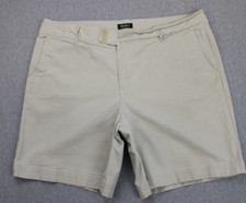 Eddie Bauer Shorts Womens 18 Beige Cotton Blend Stretch Chino 8" Inseam