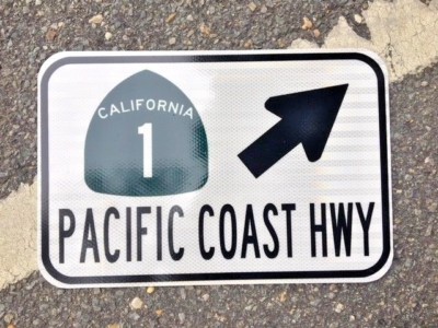 PACIFIC COAST HIGHWAY road sign PCH HWY 1 California Hwy 1 12