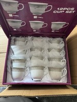 12pc White Tea Cup 220ml