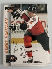 1992-93 Pro Set Kerry Huffman #136 Auto Autograph Signed Flyers Hockey Card