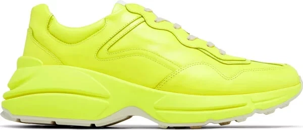 Baskets Gucci Rhyton en cuir US 12,5 46 homme fluorescent jaune fluo