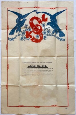 Original Vintage Plakat SOKOL - WERBUNG - FIRMA JOSEF GLOS SEMILY - 1930er