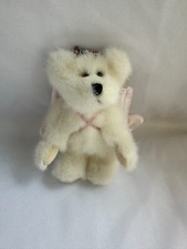 Boyds Bears White Angel Bear Pink Wings 6"