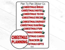 4025 Christmas Planning Notes Page Planner Stickers.