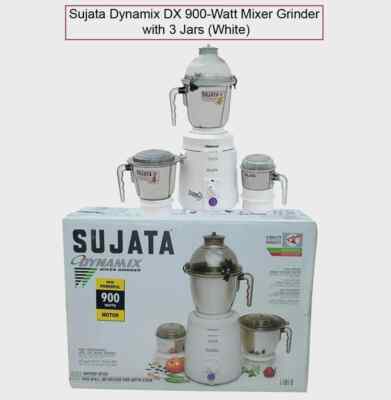 Sujata Dynamix 900W Heavy Duty Mixer Grinder with 3 Jars, 220V