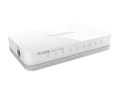 D-Link G0-SW-8G 8-Port Unmanaged Desktop Switch, White - Used, working