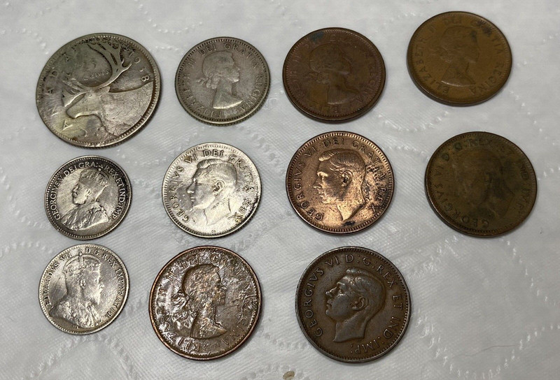CANADIAN COINS - VARIOUS YEARS 1910 TO 1961